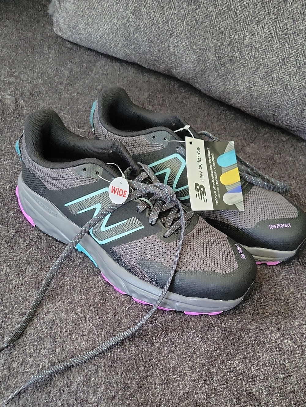 New Balance Women's Gray, Teal & Purple Wide Athletic Shoes